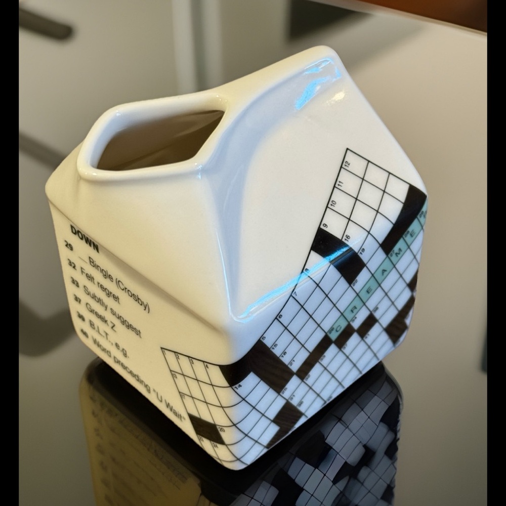 New York Times: Crossword Puzzle Ceramic Creamer: FISHS EDDY: Vintage: Rare: